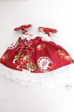 画像1: BABY,THE STARS SHINE BRIGHT / Love’s Strawberry Afternoon Tea柄 くみゃちゃんジャンパースカート  赤 S-26-08-30-011-BA-ZA-HR-ZS (1)