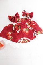 画像2: BABY,THE STARS SHINE BRIGHT / Love’s Strawberry Afternoon Tea柄 くみゃちゃんジャンパースカート  赤 S-26-08-30-011-BA-ZA-HR-ZS (2)