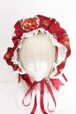 画像3: BABY,THE STARS SHINE BRIGHT / Love’s Strawberry Afternoon Tea柄 ボンネット  赤 S-26-08-30-014-BA-AC-HR-ZS (3)