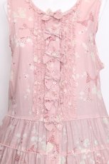 画像3: PINK HOUSE / リボンプリントノースリーブワンピース  ピンク S-26-08-30-028-LO-OP-HR-ZS (3)