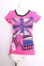 画像1: ALGONQUINS / ユニオンジャックTシャツ  ピンク S-26-08-31-030-AL-TS-HR-ZS (1)
