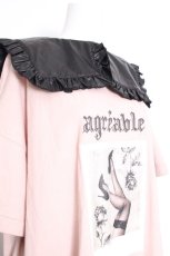 画像4: Ank Rouge / 付け襟BIGTシャツ  ピンク S-26-08-31-034-CA-TS-AS-ZS (4)