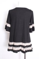 画像3: axes femme / レース配色プルオーバー  黒 S-26-08-31-036-AX-TO-HR-ZS (3)