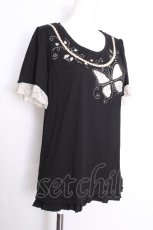 画像2: axes femme / ちょうちょ刺繍半袖プルオーバー  黒 S-26-08-31-037-AX-SK-HR-ZS (2)