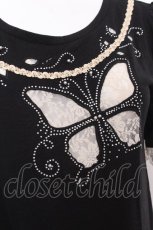 画像4: axes femme / ちょうちょ刺繍半袖プルオーバー  黒 S-26-08-31-037-AX-SK-HR-ZS (4)