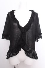 画像1: axes femme / フリルレース半袖カーディガン  黒 S-26-08-31-044-AX-TO-HR-ZS (1)