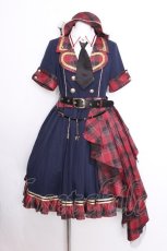画像1: To Alice / タータンチェック切り替えロックワンピース  紺ｘ赤 S-26-08-31-045-LO-OP-AS-ZS (1)