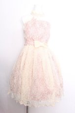 画像1: axes femme / レース重ね着風ワンピース  ピンクｘオフ S-26-08-31-046-AX-OP-AS-ZS (1)