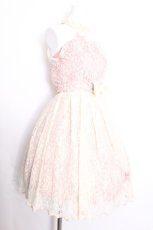 画像2: axes femme / レース重ね着風ワンピース  ピンクｘオフ S-26-08-31-046-AX-OP-AS-ZS (2)