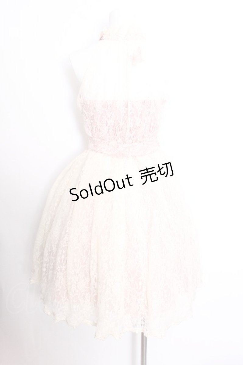 画像3: axes femme / レース重ね着風ワンピース  ピンクｘオフ S-26-08-31-046-AX-OP-AS-ZS (3)