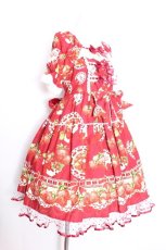 画像2: BABY,THE STARS SHINE BRIGHT / Love’s Strawberry Afternoon Tea柄 ワンピース  赤 S-26-08-31-047-BA-OP-HR-ZS (2)