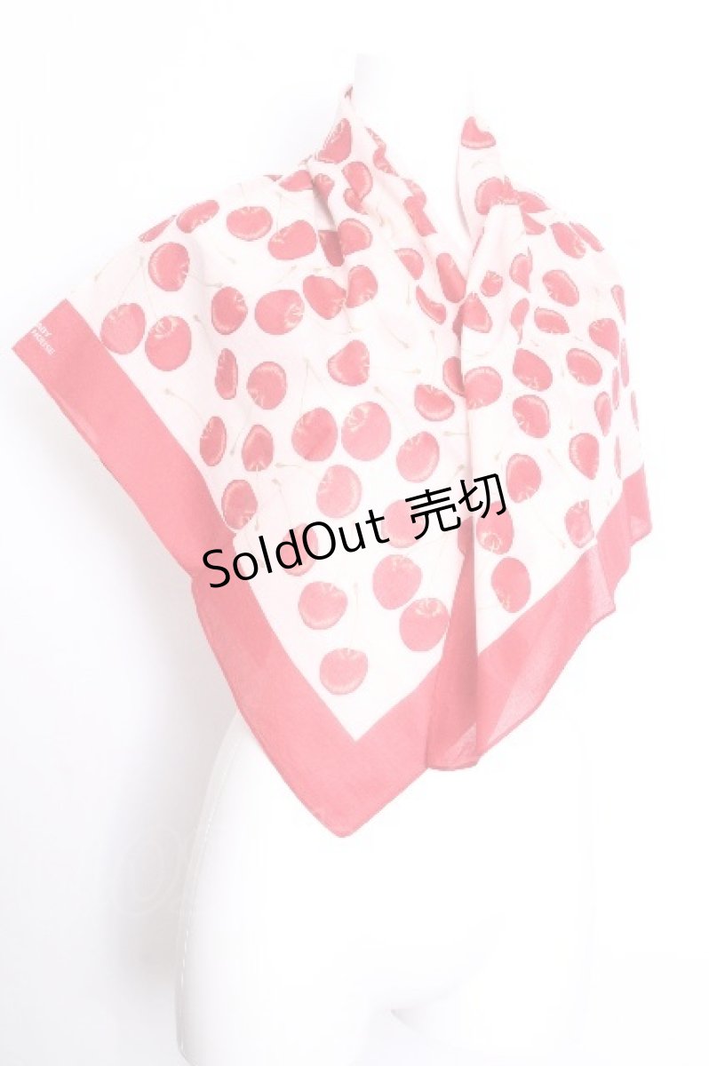 画像1: PINK HOUSE / チェリー柄大判スカーフ  赤 S-26-08-31-002-LO-ZA-HR-ZS (1)
