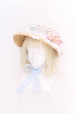 画像1: axes femme / ブルーリボンサマーハット  サックス S-26-08-31-018-AX-AC-AS-ZS (1)