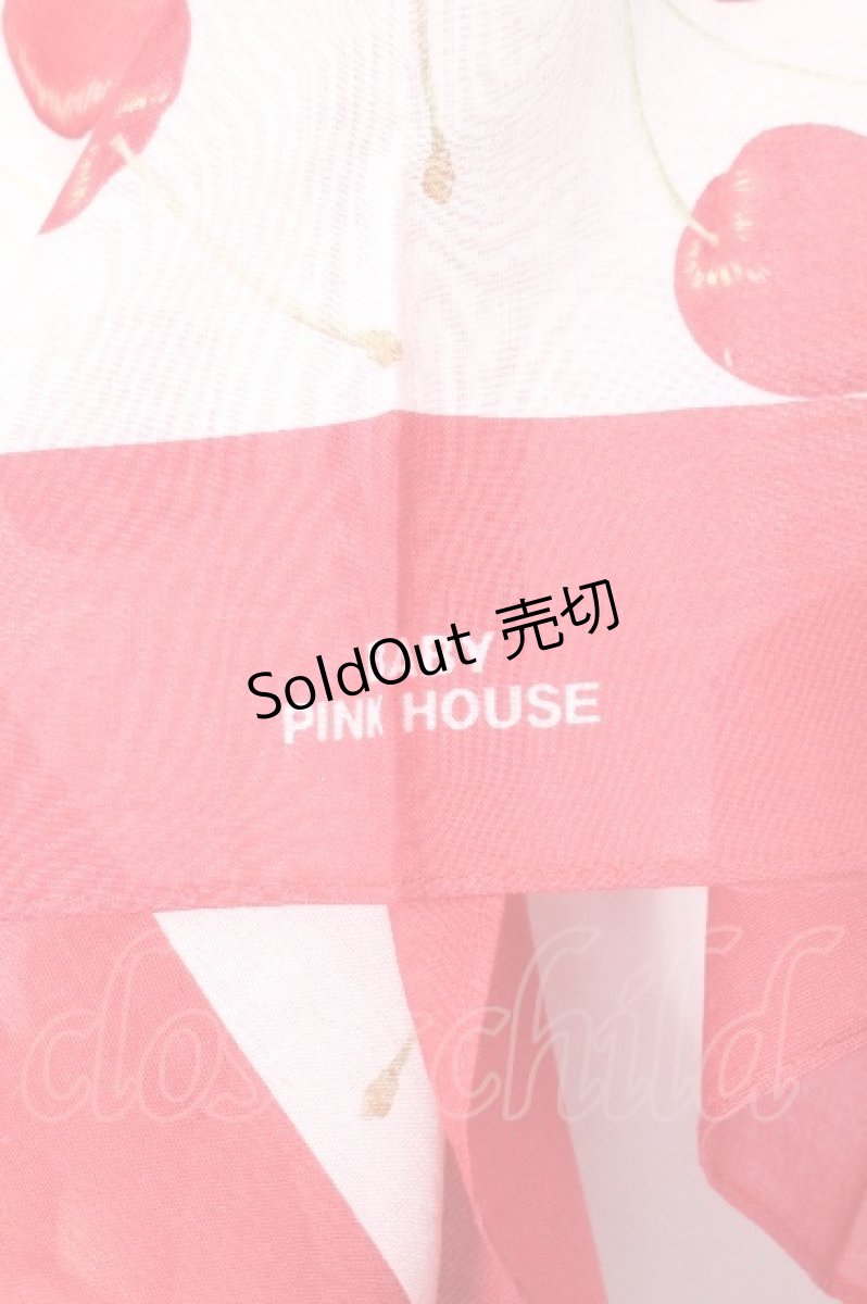 画像4: PINK HOUSE / チェリー柄大判スカーフ  赤 S-26-08-31-002-LO-ZA-HR-ZS (4)