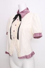 画像3: Doll Paradise / チェック切替ブラウス  オフｘピンク S-26-09-01-037-LO-BL-AS-ZS (3)