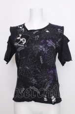 画像1: HIDEROCK Design / 蜘蛛の巣プリントTシャツ  黒 S-26-09-01-041-PU-TS-HR-ZS (1)