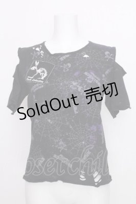 Preview of 蜘蛛の巣プリントTシャツ  黒