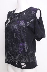 画像3: HIDEROCK Design / 蜘蛛の巣プリントTシャツ  黒 S-26-09-01-041-PU-TS-HR-ZS (3)