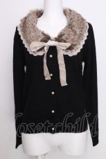 画像1: axes femme / ファーティペット付きカーディガン  黒 S-26-09-01-046-AX-TO-HR-ZS (1)