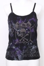 画像1: HIDEROCK Design / スカルプリントキャミソール  黒 S-26-09-01-053-PU-TS-HR-ZS (1)