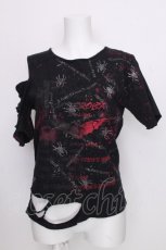 画像1: HIDEROCK Design / 蜘蛛の巣プリントTシャツ  黒 S-26-09-01-059-PU-TS-HR-ZS (1)