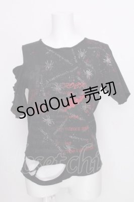 Preview of 蜘蛛の巣プリントTシャツ  黒