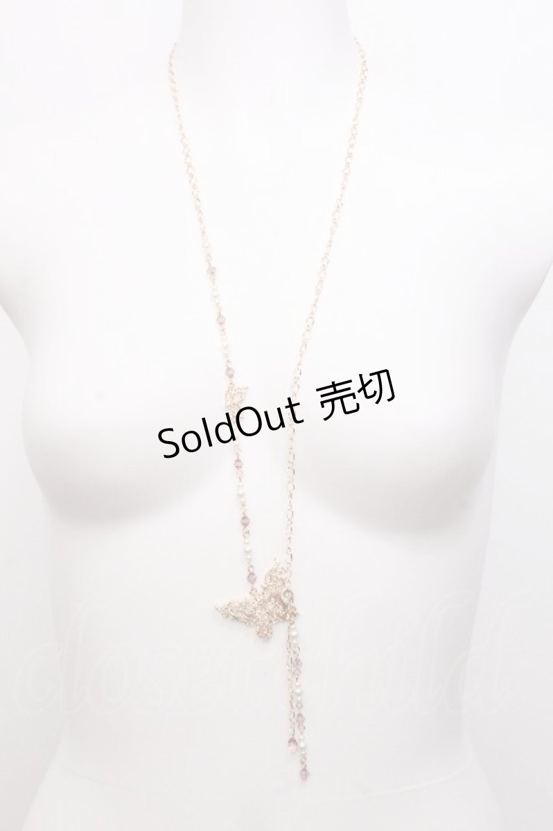 画像1: axes femme / 薔薇装飾蝶々ネックレス  ゴールド S-26-09-01-022-AX-AC-HR-ZS (1)