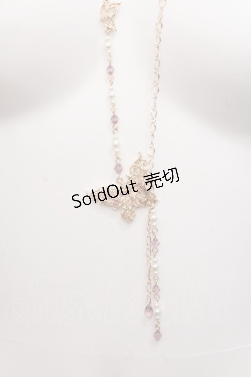 画像2: axes femme / 薔薇装飾蝶々ネックレス  ゴールド S-26-09-01-022-AX-AC-HR-ZS (2)