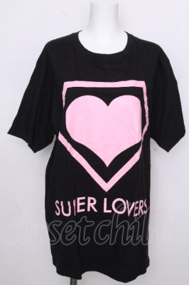 Preview of ハートプリントTシャツ  黒ｘピンク