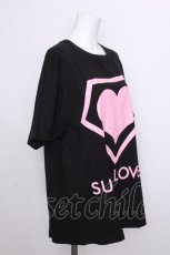 画像3: SUPER LOVERS / ハートプリントTシャツ  黒ｘピンク S-26-09-02-025-PU-TS-HR-ZS (3)
