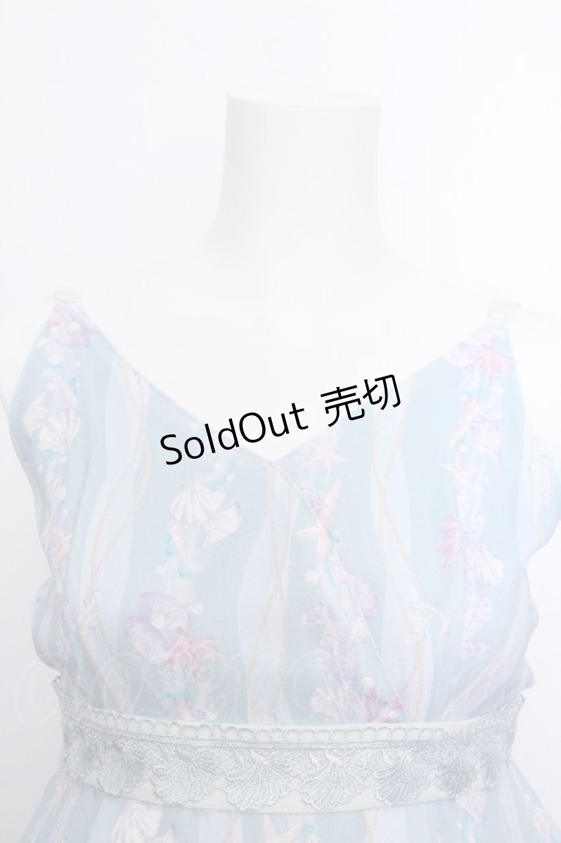 画像4: axes femme POETIQUE / コーラルストライプマリンワンピース  サックス S-26-09-02-032-AX-OP-HR-ZS (4)
