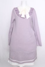 画像1: axes femme / ボウタイAラインカットワンピース  ラベンダー S-26-09-02-034-AX-OP-HR-ZS (1)