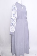 画像3: axes femme / 花柄切替カットワンピース  サックス S-26-09-02-037-AX-OP-HR-ZS (3)