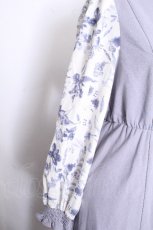 画像5: axes femme / 花柄切替カットワンピース  サックス S-26-09-02-037-AX-OP-HR-ZS (5)