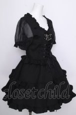 画像3: Amilige / フリルパフスリーブワンピース  黒 S-26-09-02-040-PU-OP-HR-ZS (3)