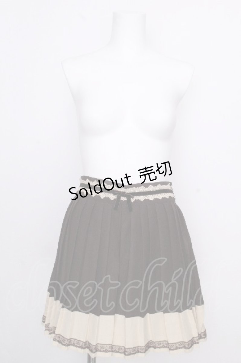 画像1: axes femme / 配色プリーツパンツ  ブラウン S-26-09-02-046-AX-PA-HR-ZS (1)
