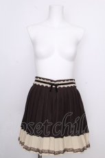 画像1: axes femme / 配色プリーツパンツ  ブラウン S-26-09-02-046-AX-PA-HR-ZS (1)