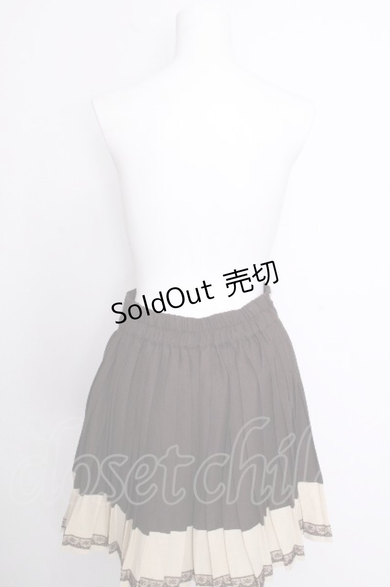 画像2: axes femme / 配色プリーツパンツ  ブラウン S-26-09-02-046-AX-PA-HR-ZS (2)