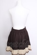 画像2: axes femme / 配色プリーツパンツ  ブラウン S-26-09-02-046-AX-PA-HR-ZS (2)
