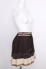 画像3: axes femme / 配色プリーツパンツ  ブラウン S-26-09-02-046-AX-PA-HR-ZS (3)