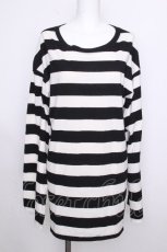 画像1: HELL CAT PUNKS / ボーダーカットソー  黒ｘ白 S-26-09-02-009-PU-TO-HR-ZS (1)