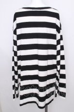 画像2: HELL CAT PUNKS / ボーダーカットソー  黒ｘ白 S-26-09-02-009-PU-TO-HR-ZS (2)