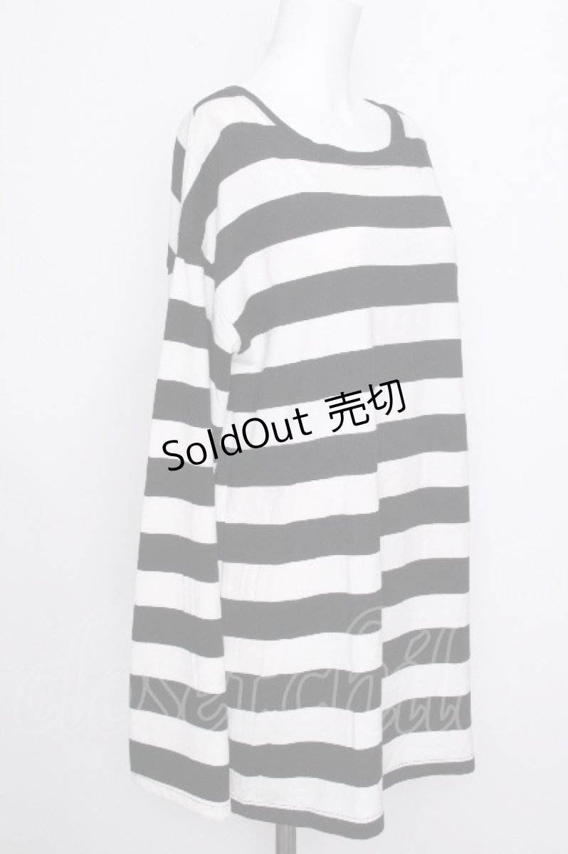 画像3: HELL CAT PUNKS / ボーダーカットソー  黒ｘ白 S-26-09-02-009-PU-TO-HR-ZS (3)