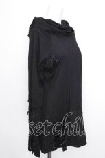 画像3: POIZEN INDUSTRIES / レースアップハイネックカットソー  黒 S-26-09-02-019-PU-TO-HR-ZS (3)