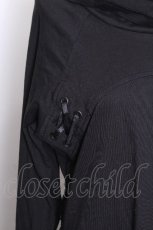 画像4: POIZEN INDUSTRIES / レースアップハイネックカットソー  黒 S-26-09-02-019-PU-TO-HR-ZS (4)