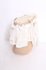 画像3: axes femme / レースフリルかごトート  ベージュ S-26-09-04-033-AX-BG-HR-ZS (3)