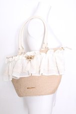 画像6: axes femme / レースフリルかごトート  ベージュ S-26-09-04-033-AX-BG-HR-ZS (6)
