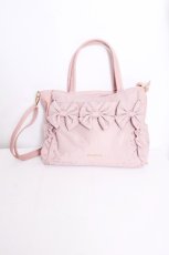 画像1: axes femme / 撥水ナイロン連リボントート  ピンク S-26-09-04-035-AX-BG-HR-ZS (1)