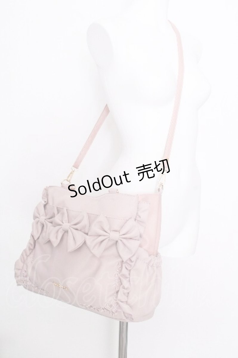画像4: axes femme / 撥水ナイロン連リボントート  ピンク S-26-09-04-035-AX-BG-HR-ZS (4)
