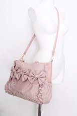 画像4: axes femme / 撥水ナイロン連リボントート  ピンク S-26-09-04-035-AX-BG-HR-ZS (4)